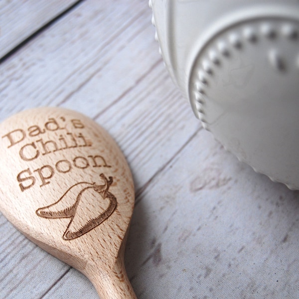 Personalised wooden Spoons ~ Chili Stiring spoon. Great gift for the chili lover in your life ~ Father's Day gift, Birthdays, Chili cookoff