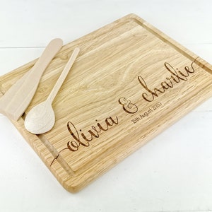 Personalised chopping board for couples Personalised Cutting board Christmas Gift Weddings Engagement Anniversary House Warming image 2