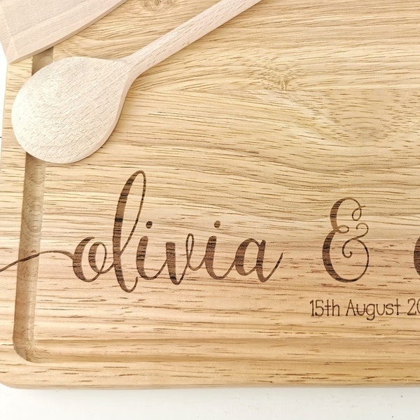 Personalised chopping board for couples - Personalised Cutting board -  Christmas Gift - Weddings - Engagement - Anniversary - House Warming