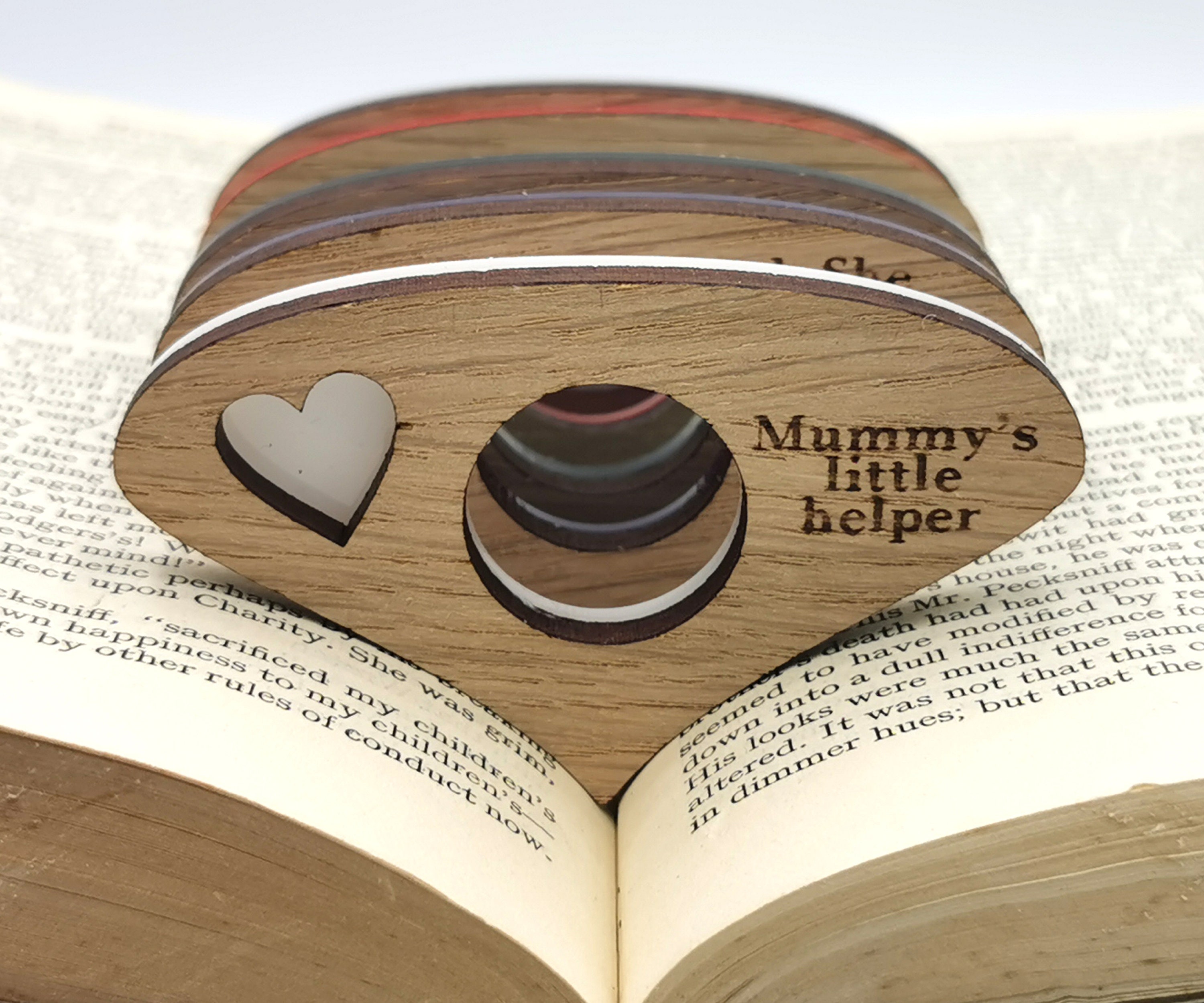 Personalised Thumb book page holder great for book lovers Made from Oak
