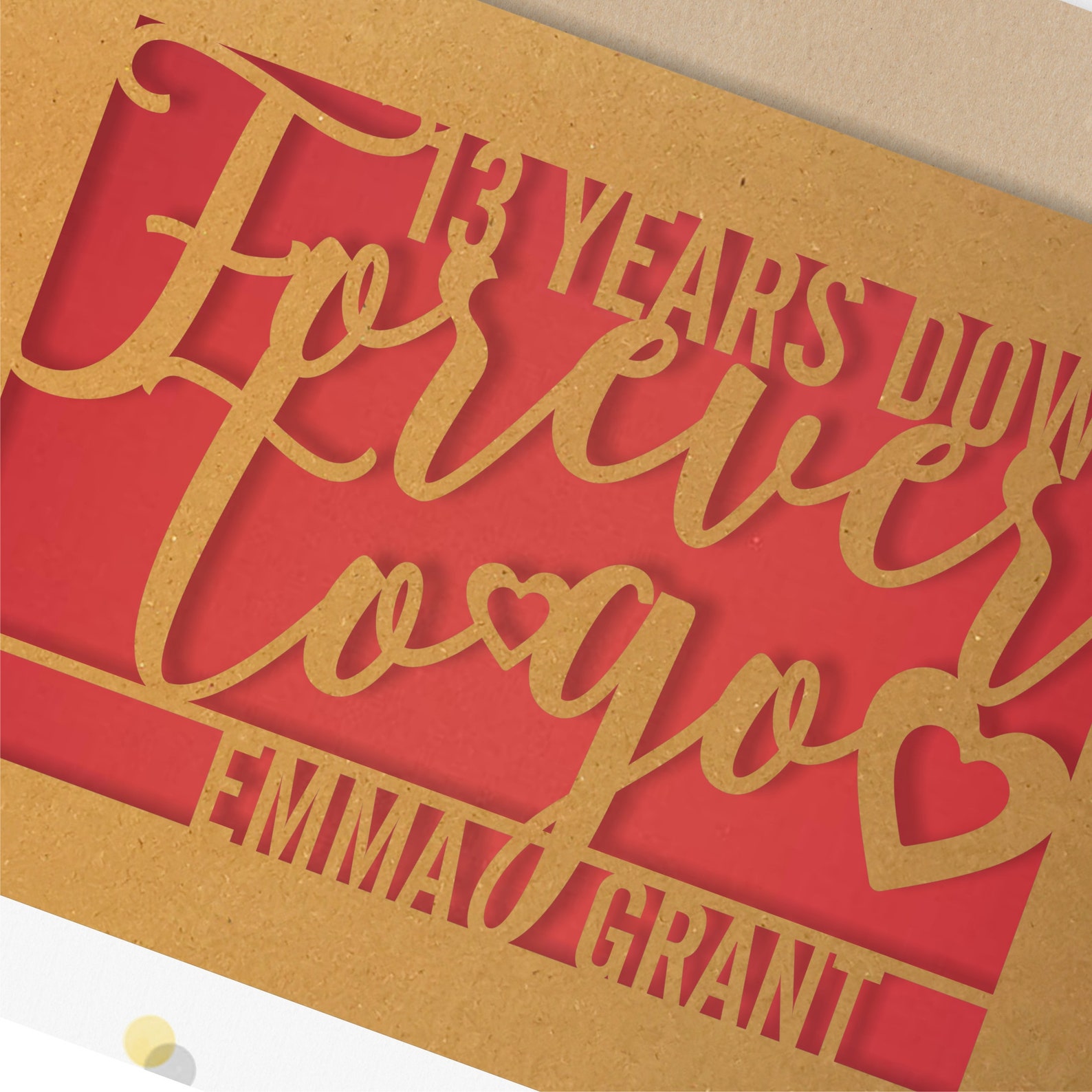 Personalised 13 Year Wedding Anniversary Card. 13th Wedding Etsy UK