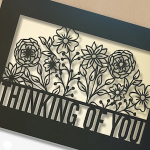 Papercut thinking of you Sympathy card, condolence card, bereavement card, handmade card, , kind words for grieving Grief & mourning Card