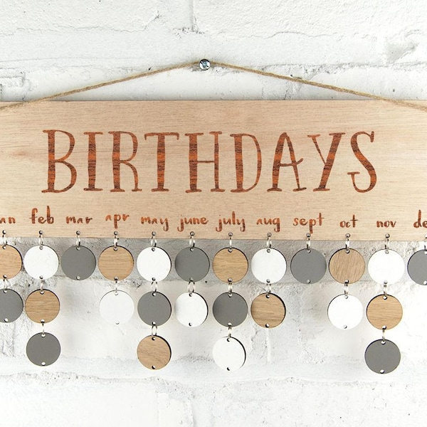 Natural Wood Birthday Board ~ Family & Friends, Birthdays or personalised with the wording of your choice