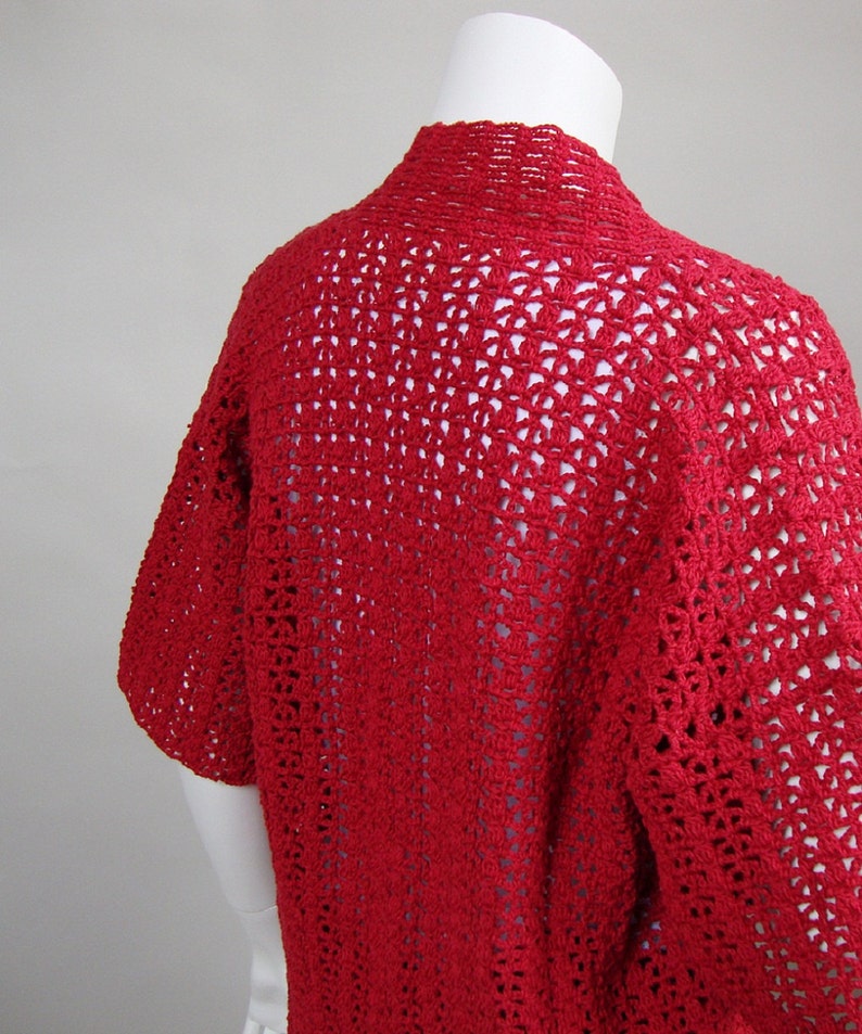 Red Kimono Cardigan Crochet Cardigans for Women Hemp - Etsy