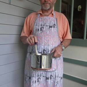 Cook Gift, Aprons for Men, Aprons for Women, Cotton Unique Horse Print Apron, Apron with Pocket, Gift for Horse Lover, Husband Gift