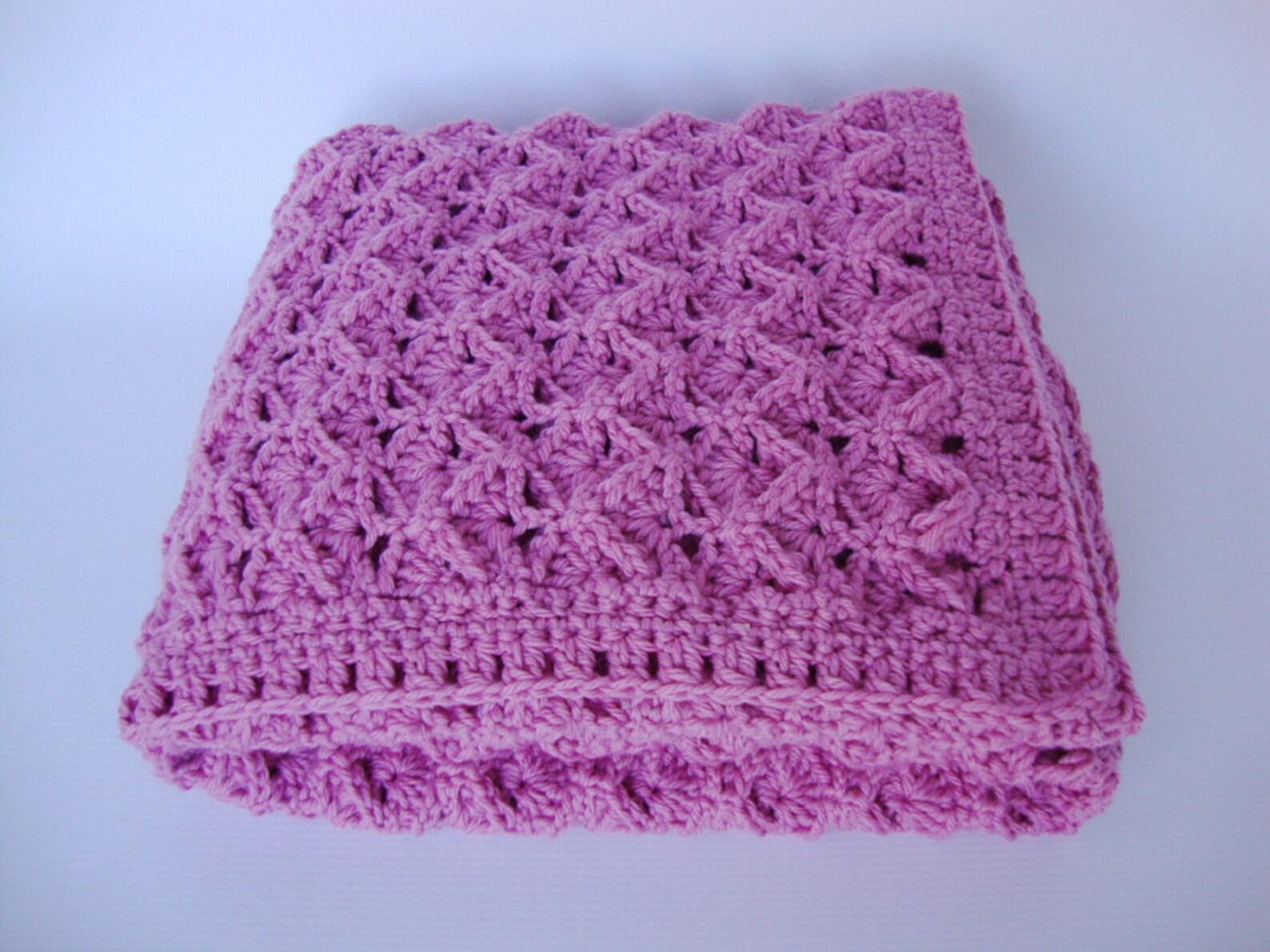 Crochet Baby Blanket Merino Wool, Pink Baby Blanket, Rose Baby Blanket