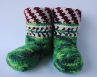 Christmas Booties: Crochet Non Skid Slipper Socks for Women