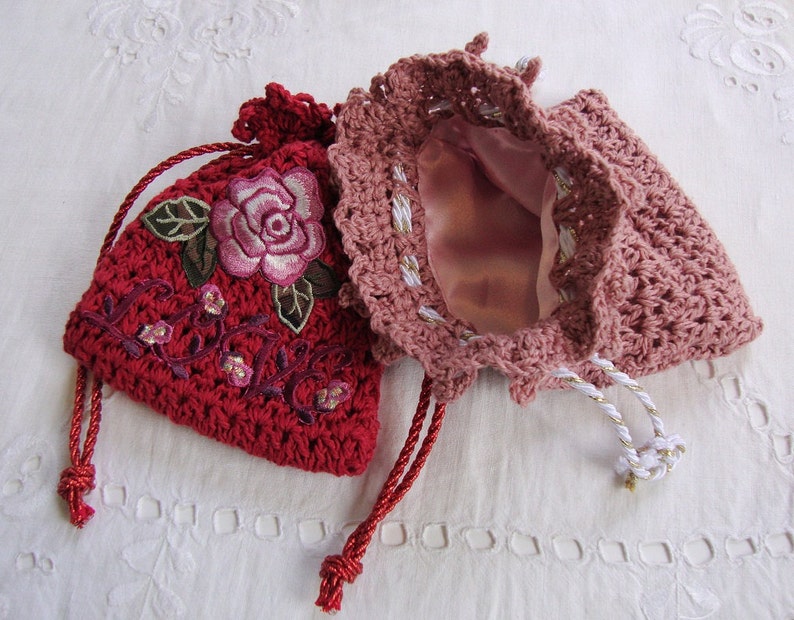 Crocheted Gift Bag Jewelry Pouch Valentine Girlfriend Gift Etsy Canada