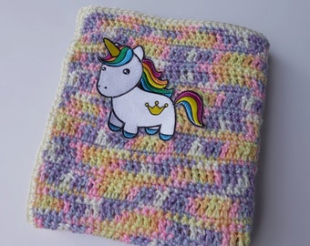 Crochet Baby Blanket, Unicorn Blanket, Gift for a Baby Girl, Baby Shower Gift, Nap Blanket, Toddler Blanket, Cot Blanket, New Baby Gift