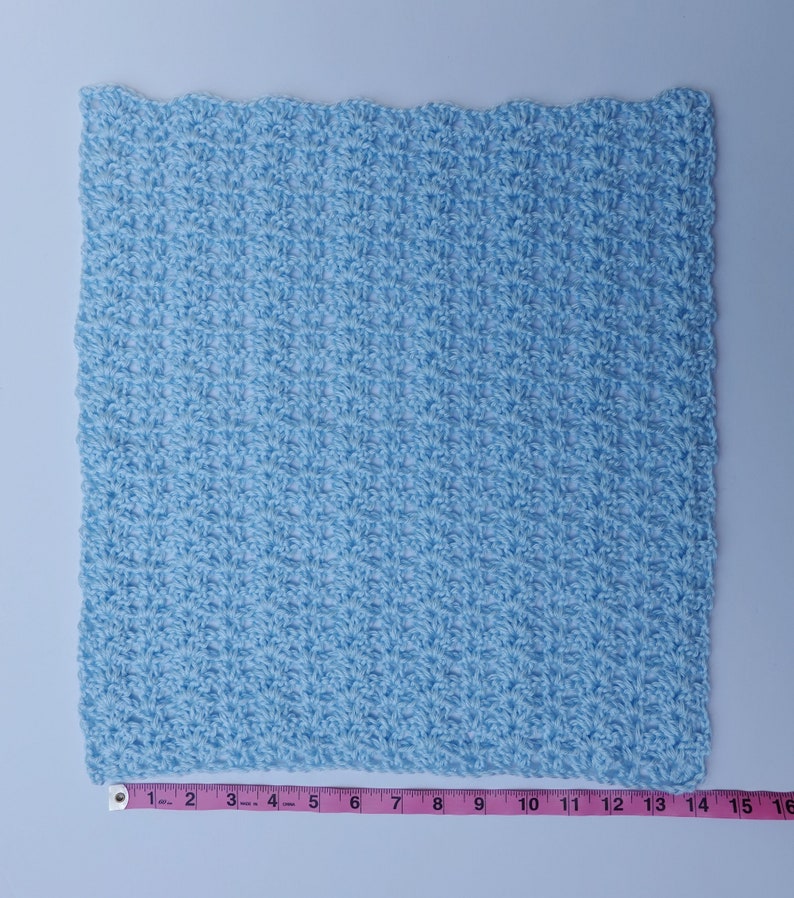 Crochet Baby Blue Blanket, Acrylic Baby Blanket, Baby Boy Gift, Baby Shower Gift, Available also a Pair of Mini Blankets for Little Fingers image 10