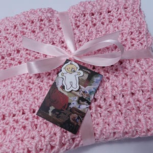 Pink Crochet Baby Blanket, Newborn Baby Girl Blanket, Acrylic Blanket, Baby Girl Gift, Baby Shower Gift, New Baby Girl Gift, Best Baby Gift