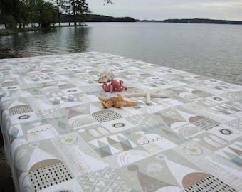 Table Cloth, Rectangle Canvas Play Cloth for Toddlers, Picnic Tablecloth, New Home Gift, Housewarming Gift, Couple Gifts, Beach House Gift