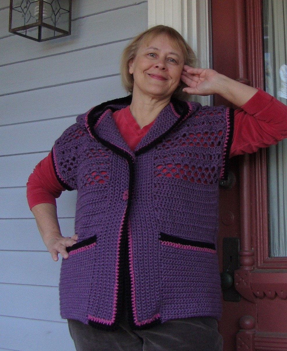 purple sweater vest womens