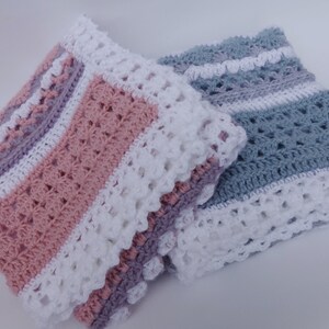 Baby Shower Gift, Hand Crochet Baby Blanket, Available for a Baby Boy or a Baby Girl, Christening Gift, Soft Acrylic Blanket, Non-Allergenic