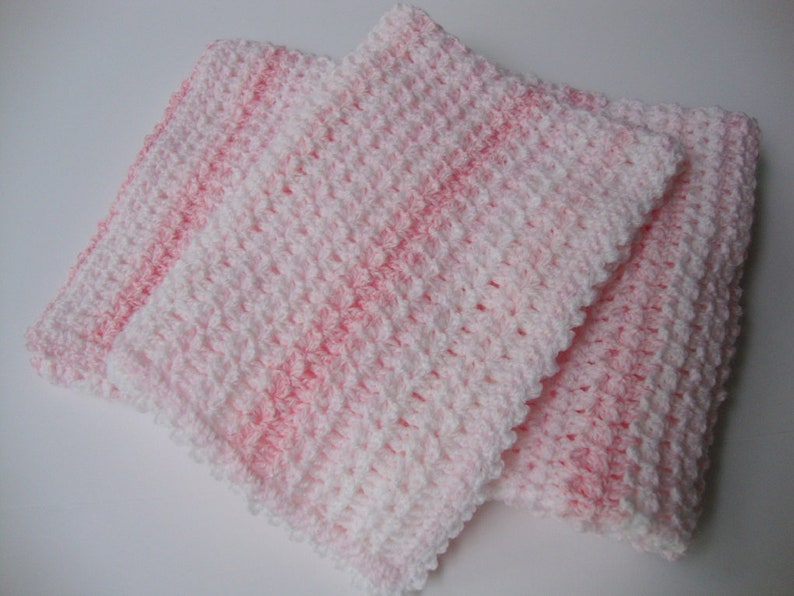 Crochet Baby Blanket, Christening Blanket, Gift for Baby Girl, Pink