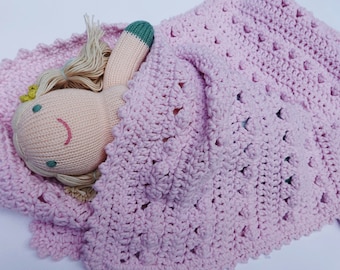 Manta de bebé de crochet: mezcla de algodón, suave y lavable a máquina