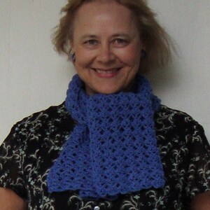 Crochet Scarf, Blue Alpaca Scarf, Scarves Women, Gifts for Her, Step Mother Gift, Mom Gift, Miss You Gift, Hand Crocheted Scarf image 2