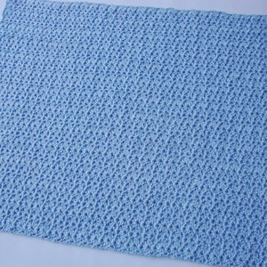 Crochet Baby Blue Blanket, Acrylic Baby Blanket, Baby Boy Gift, Baby Shower Gift, Available also a Pair of Mini Blankets for Little Fingers image 4