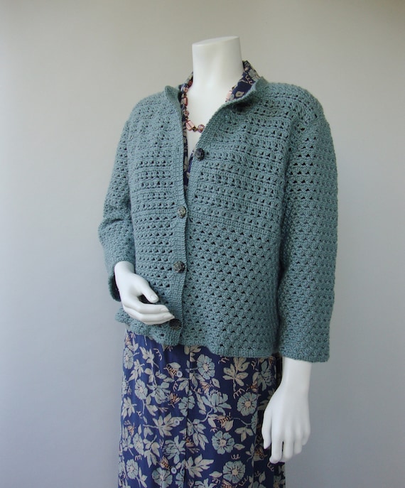 Blue wool cardigan ladies sale