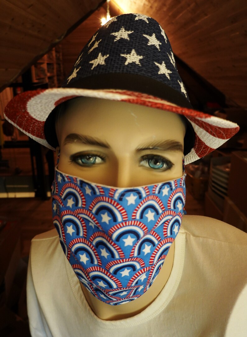 Face Mask Red White and Blue Face Mask Fourth of July Cloth Etsy