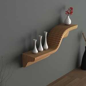 Modern Parametric Shelf - Wall decor - Living Room Decorations -Parametric Style Floating Shelf  -Modern Wall Shelf - Entryway Shelf Design