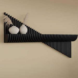 Parametric Wooden Shelves - Floating Shelf Parametric Wall Piece - Wooden Wall Mounted Shelf - Floating Shelf Parametric Wall Unique Decor