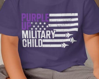 Purple Up Military Child Month SVG PNG: Patriotic American Flag Design (Digital Download)