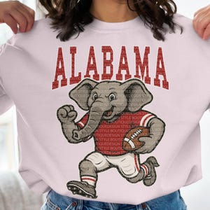 Alabama Gelb Blau Navy PNG & SVG: Game Day Elefant Maskottchen Design (Digitaler Download).