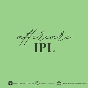 May include: Green background with the text "aftercare IPL" in black script font.