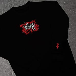 Embroidered Berserk Guts Hoodie: Anime Sweatshirt, Unisex Cotton