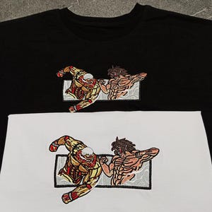 Embroidered Anime Titan vs Eren Sweatshirt, Anime Embroidered Hoodie, Perfect Gift for Anime Fans, Stylish Anime Clothing, Anime Hoodie