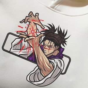 Unisex Choso Embroidered Sweatshirt, Anime Crewneck, Unisex Anime Sweatshirt, JJK Fan Gift, Manga Streetwear, Anime Gift For Him, Anime Tee