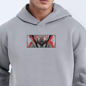 Embroidered Anime Sweatshirt, Alien and Ghost Sweater, Seiko Turbo Grandny Design, Spiritual Smash-Inspired Top, Gifts for Anime Lovers