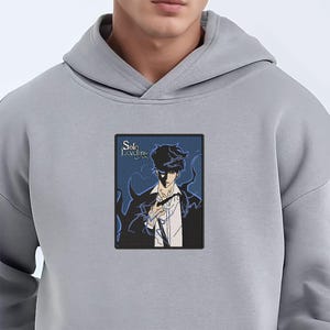 Shadow Army Embroidered Sweatshirt, I Alone Level Up-Inspired Anime Hoodie, Double Dungeon Shirt, Perfect Gift for Manhwa & Anime Fans