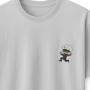Embroidered Chibi Satoru Gojo Sweatshirt: JJK Anime Fan Apparel