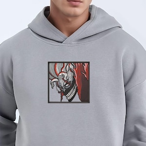 Embroidered Anime Sweatshirt, Alien and Ghost Sweater, Seiko Turbo Grandny Design, Spiritual Smash-Inspired Top, Gifts for Anime Lovers