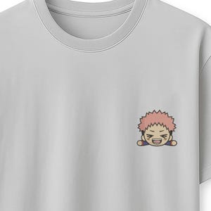 Embroidered Chibi Itadori Shirt, Gojo Sweater, Cute Anime Character Design, Perfect Gift for Anime Fans, Perfect Gift for JJK Lovers