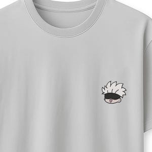 Embroidered Chibi Satoru Gojo Sweatshirt: JJK Anime Fan Apparel