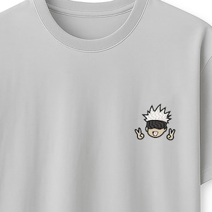 Embroidered Chibi Satoru Gojo Sweatshirt: JJK Anime Fan Apparel