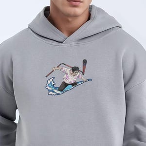Anime Embroidered Sweatshirt, Embroidered Anime Shirt, Anime Shirt, Embroidered Shirt, Embroidered Hoodie, Anime Tee, Stylish Anime Hoodie