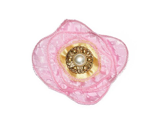 Lapel Pin, Scarf Pin, Flower Pin, Hat Flower Pin, Light Pink