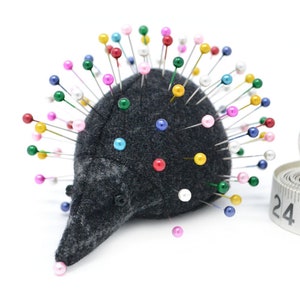 Pincushion, Hedgehog, upcycled wool, handmade, Anise Elderberry