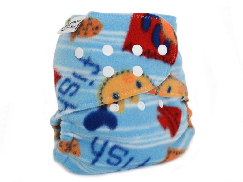CLEARANCE Cloth Diaper Cover OS, Fleece Ocean, Sea, Crab, Seahorse Etsy