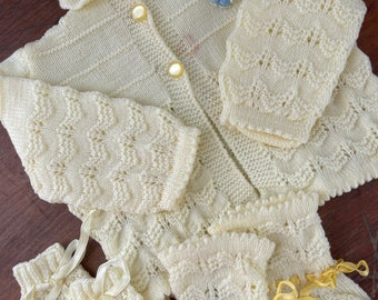 Vintage baby cardigan, yellow