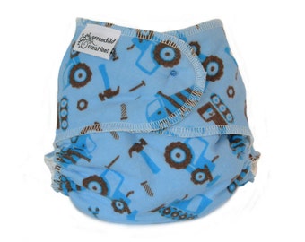 Cloth Diaper Fitted, One Size, Construction, Flannel - Add Snaps or Hook and Loop