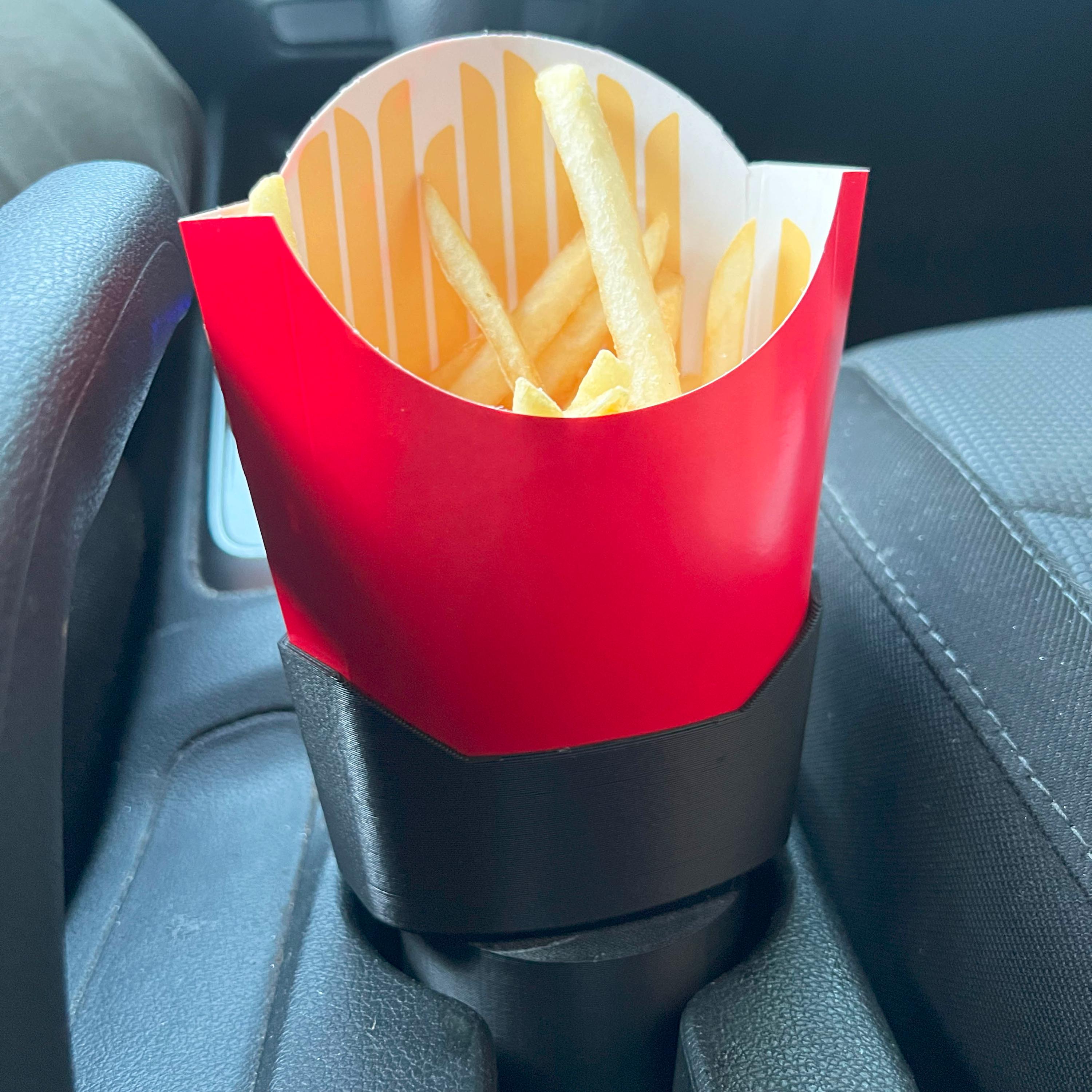 Car Fry Holder With Sauce Slot | 3D Printed Drive-thru Accessory