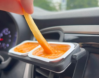 Dual Sauce Holder for Car Vent, Adjustable Dip Clip, Funny Gift