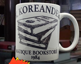 Neverending Story Mug, K. Koreander's Antique Book Store, Ceramic Handled Mug, The Last Dragon, Falcor, Fantasia, Coffee Gift, Coffee Cup