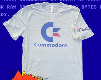 Commodore 64 Computer T-Shirt, Video game shirt, Gamer, Computer Science, gift for techie, PC gamer shirt, Classic Arcade games,  8 bit