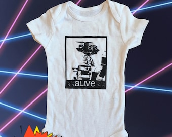 Johnny 5 bodysuit, Robot Short Circuit, Baby Gift, baby shower gift, New Dad, New Mom Gift, Expecting Mom Gift, baby Girl, baby boy, unisex